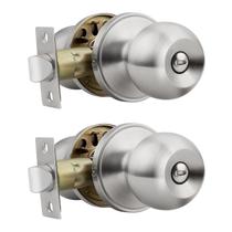 Perillas para puerta Knobonly de níquel satinado con cerradura de privacidad, paquete de 2 Perillas para puerta Knobonly de níquel satinado con cerradura de privacidad, paquete de 2