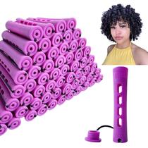 Perm Rods RJMBMUP para cabelos naturais 60 unidades de roxo de tamanho médio Perm Rods RJMBMUP para cabelos naturais 60 unidades de roxo de tamanho médio