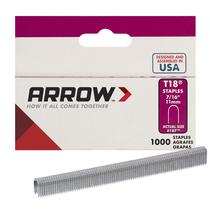 Perna Staples Arrow Fastener T18 de 11 mm, pacote com 1000