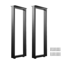 Pernas de mesa de bar de metal ALLCOS 91 cm ajustáveis pretas, pacote com 2