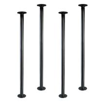 Pernas de mesa de tubos industriais GeilSpace 30cm, conjunto de 4 pretas