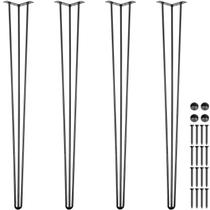 Pernas de mesa VEVOR Hairpin de 91,5 cm em aço carbono preto, conjunto de 4