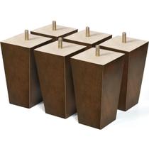 Pernas de mobília AORYVIC 6 peças de madeira 13 cm quadradas 5" Pernas de mobília AORYVIC 6 peças de madeira 13 cm quadradas 5"