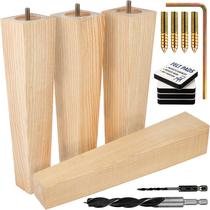 Pernas de móveis Airy Abode Ash Wood Square 30 cm