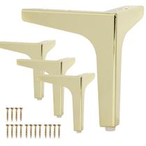 Pernas de móveis La Vane, 10 cm, conjunto dourado de 4 metais