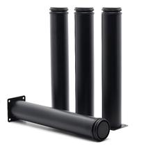 Pernas de móveis Masendelk, aço inoxidável ajustável de 30 cm, pacote preto (4)