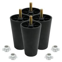Pernas de móveis Murtenze 13 cm, plástico preto, 4 peças