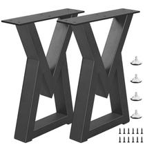 Pernas de móveis Rioychan 40 cm de metal em forma de V, preto pesado