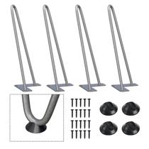 Pernas de móveis SMARTSTANDARD 30 cm, metal pesado, 4 peças, cinza