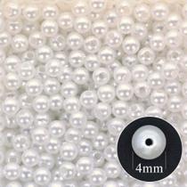 Pérola 4mm com Furo Branca - 250g