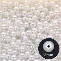 Pérola 8mm com Furo Branco - 250g Pérola 8mm com Furo Branco - 250g