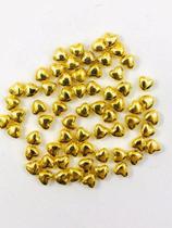 Pérola abs - modelo coração c/ furo 4mmx8mm - cor ouro - 500 gr MM Biju