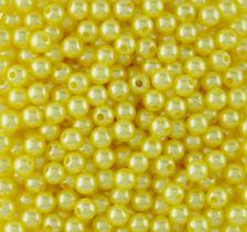 Pérola Amarela Inteira Com Furo 08Mm Em Abs Com 500Gr