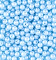 Pérola Azul Inteira Com Furo 08Mm Em Abs Com 500Gr