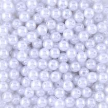 Pérola Branca INTEIRA COM FURO 06MM EM ABS COM 500GR