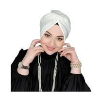 Pérola Branco Modal Hijab Moda Feminina Abaya Jersey Lenço De Cabeça Turbante Vestido