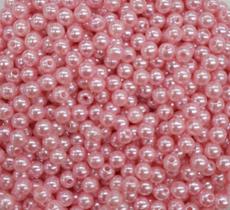 Pérola Circulo 6mm com Furo - 250g - Rosa Pérola Circulo 6mm com Furo - 250g - Rosa
