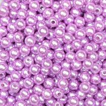Pérola Circulo 8mm com Furo - 250g - Lilas Pérola Circulo 8mm com Furo - 250g - Lilas
