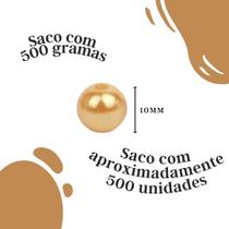 Pérola Dourada 10Mm Pacote Com 500 Gramas - Nybc