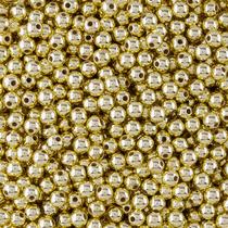 Pérola dourada inteira com furo 0,10mm em abs com 500gr