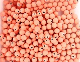 Perola Emborrachada 6 mm C/ Furo Cor Salmão