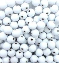 Perola Emborrachada 8 mm C/ Furo Cor Branca