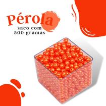 Pérola Laranja 10Mm Pacote Com 500 Gramas - Nybc