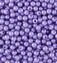 Pérola Lilás Inteira Com Furo 08Mm Em Abs Com 500Gr