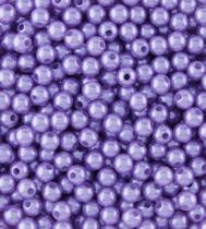 Pérola Lilás INTEIRA COM FURO 08MM EM ABS COM 500GR