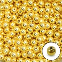 Pérola Metalizada 10mm com Furo Ouro - 250g Pérola Metalizada 10mm com Furo Ouro - 250g