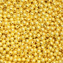 Pérola Metalizada 6mm com Furo Ouro - 250g