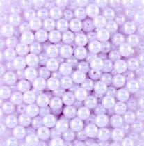 Pérola Rosa Inteira Com Furo 08Mm Em Abs Com 500Gr