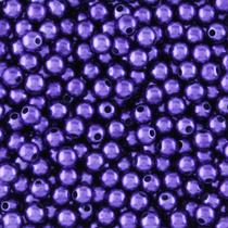 Pérola roxa inteira com furo 06mm em abs com 500gr