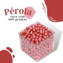 Pérola Salmão Escuro 10Mm Pacote Com 500 Gramas - Nybc