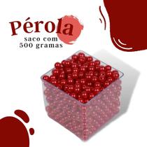Pérola Vermelha 10Mm Pacote Com 500 Gramas - Nybc