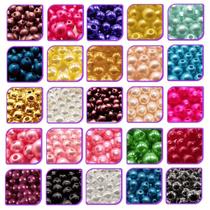 Perolas Abs 6mm Com Furo Passante - 13 Cores Sortidas - 6500 peças