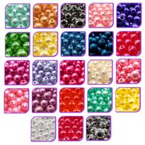 Perolas Abs 8mm Com Furo Passante - 13 Cores Sortidas - 6500 peças