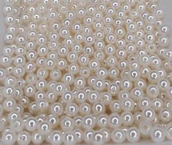 Perolas Abs Inteira 6mm C/ Furo Cor Creme 50 Gramas