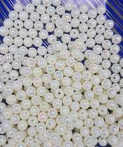 Perolas Abs Inteira 8mm C/Furo Cor Creme 50 Gr