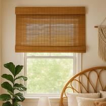 Persiana Bambu Rolo 140larg x 140alt com bandô Café Persiana Bambu Rolo 140larg x 140alt com bandô Café
