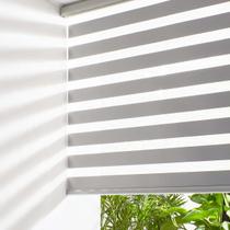 Persiana Cortina Double Vision Zebra Cor Cinza - 1,40m X 1,40m Altura - Sala Escritório Quarto Sacada - Pronta Entrega - Fácil Instalação