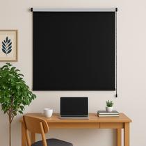 Persiana Cortina Rolo Tecido Blackout Preto 1,40m X 1,40m - Sala Quarto Escritório - Blecaute Completa - Fácil Instalação