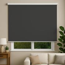 Persiana Cortina Rolo Tecido Blackout Preto 1,40m X 1,40m - Sala Quarto Escritório - Blecaute Completa - Fácil Instalação