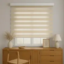 Persiana Double Vision Sunny 140larg x 160alt Linho Creme (com bandô)