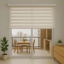 Persiana Double Vision Sunny 180larg x 220alt Linho Creme (com bandô)