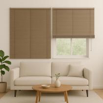 Persiana Horizontal PVC 25mm BLOCK 200larg x 160alt Café (2 pçs)
