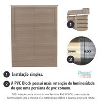 Persiana Horizontal PVC 25mm BLOCK LUXO 80larg x 160alt - Quarto/Sala/ Escritório/Cozinha/Lavanderia