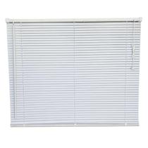 Persiana Horizontal PVC Block 25mm Branca 80 (L) x 220 (A) Cm Lâminas Flexíveis Com Alta Cobertura