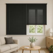 Persiana PVC Trilho Metálico 200larg x 140alt Preta (2 pçs)