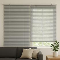 Persiana PVC Trilho Metálico 240larg x 220alt Cinza (2 pçs)